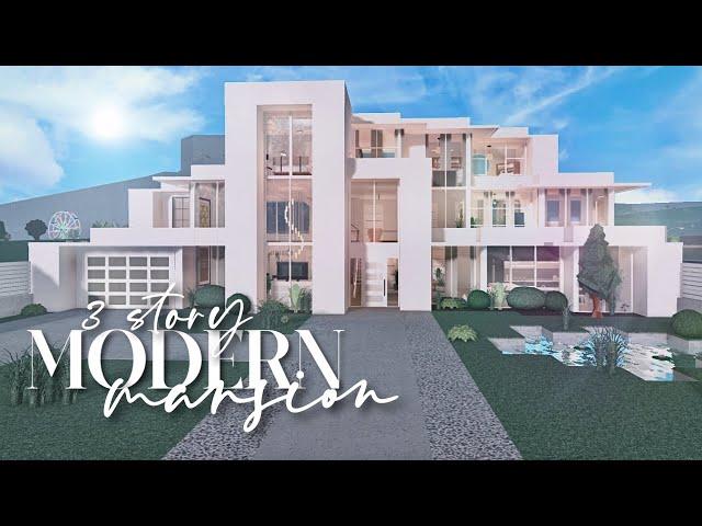 ROBLOX | Bloxburg: Spring Modern Mansion 215k | No Large Plot | 3 Story House Build