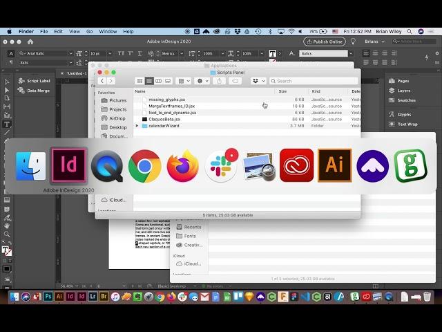 How to add a custom user script in InDesign