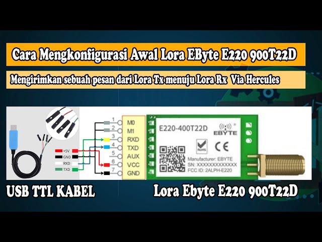 Lora Ebyte E220 900T22D, Cara konfigurasi Awal dan Testing mengirim dan menerima pesan.