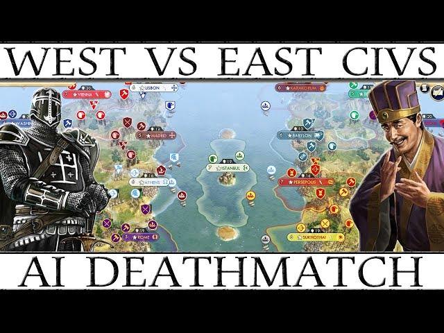 Civ 5: Western vs. Eastern Civilizations AI Only Deathmatch