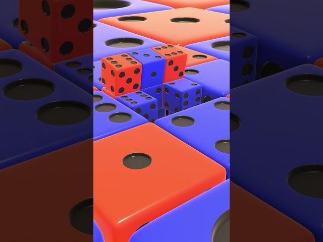 Red And Blue Dice Roll #satisfying #blender #shorts