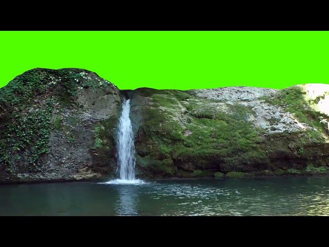 Green screen amazing waterfall   chroma key waterfall   vfx footage nature waterfall