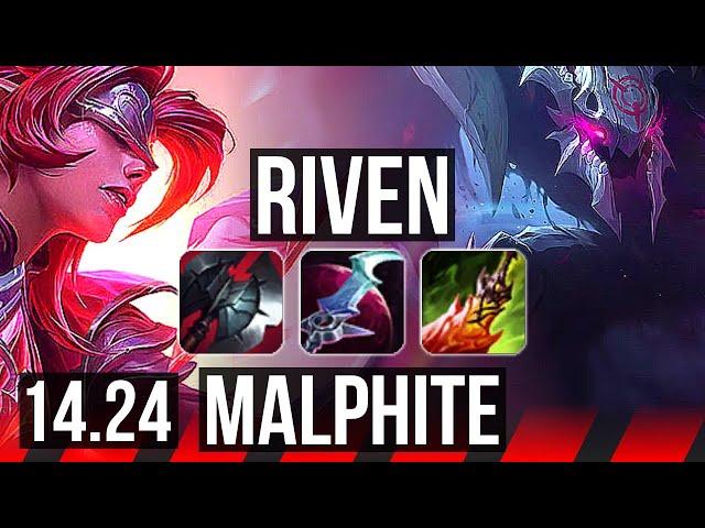 RIVEN vs MALPHITE (TOP) | Rank 3 Riven, 500+ games | VN Challenger | 14.24