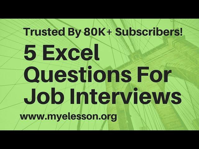 5 Excel Questions Asked in Job Interviews ️