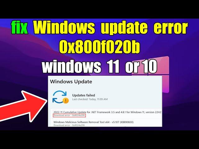 How to fix Windows update error 0x800f020b windows 11 or 10