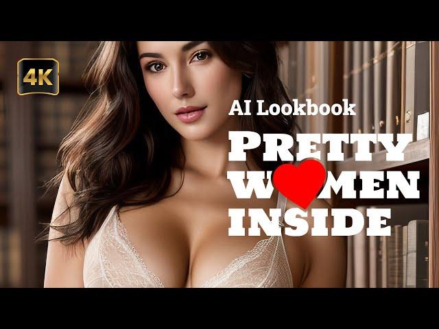 ️[4K] AI Lookbook Beauty Model Video  Library's Beauty Odyssey