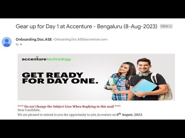 Accenture joining date️ and offer letter️ mail | finally aa gayi