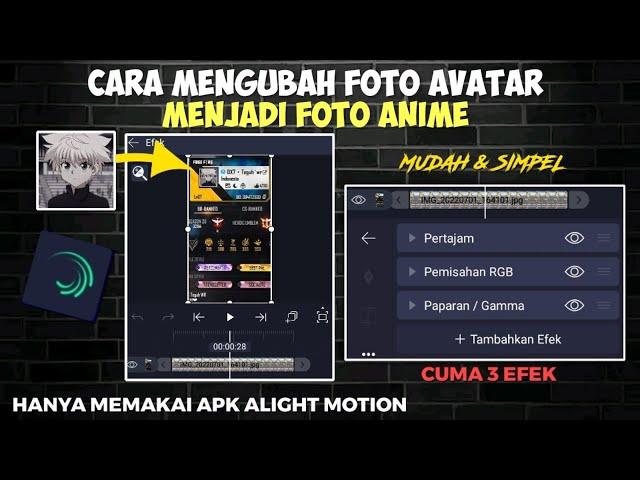 TUTORIAL CARA BIKIN FOTO PROFIL MENJADI FOTO ANIME DI APK ALIGHT MOTION