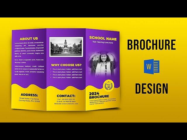 Brochure Design in MS Word | Brochure design ideas | Microsoft Word Brochure Design Tutorial