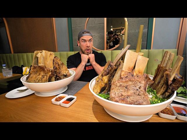 NOBODY HAS FINISHED HALF OF THIS SCARY 5KG BEEF NOODLE SOUP CHALLENGE | Joel Hansen