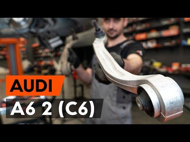 How to change front suspension arm / front control arm on AUDI A6 2 (C6) [TUTORIAL AUTODOC]