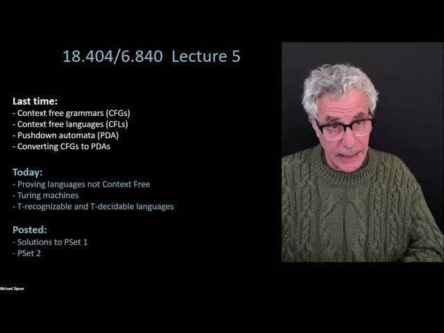 5. CF Pumping Lemma, Turing Machines