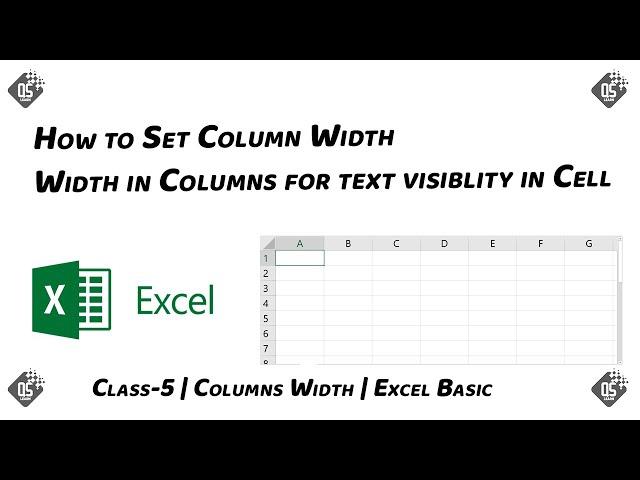 How to Set Column Width in Excel | QS Learning Center | Excel Classes | Beginning | Urdu | Hindi