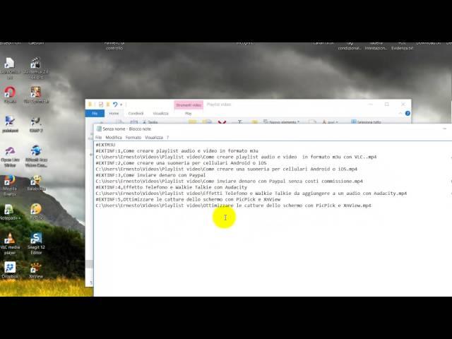Come creare manualmente una playlist m3u audio o video