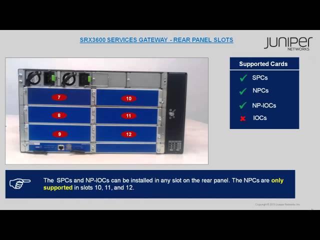 SRX3600 Services Gateway Card Slot Locations