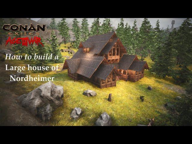 Conan Exiles How to build a  Large house of Nordheimer  Age of War | Speed Build | NO Mods |