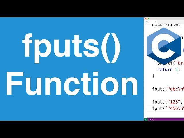 fputs() Function | C Programming Tutorial