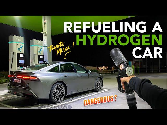 How to fuel a HYDROGEN car? | Toyota Mirai (182 hp) | POV drive