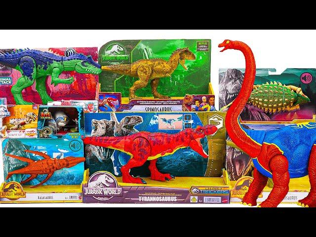 Jurassic World Unboxing Review: Bite Club Dino, Red TRex, Spiderman Mamenchisaurus, Carnotaurus ASMR