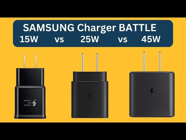 45W vs 25W vs 15W Samsung Charging Speed Test