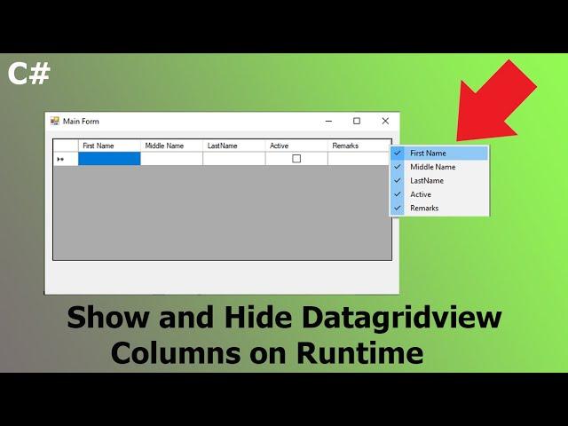 Show and Hide Datagridview Columns on Runtime