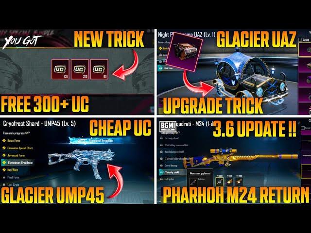 GET FREE 300 BONUS UC ! GLACIER UMP45 TRICK || EASY WAY TO UPGRADE GLACIER UAZ | KUMARI GAMER