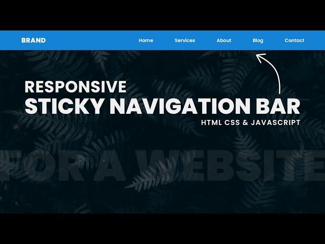 Responsive Sticky Navigation Menu Bar | For a Website - Using HTML, CSS & Javascript