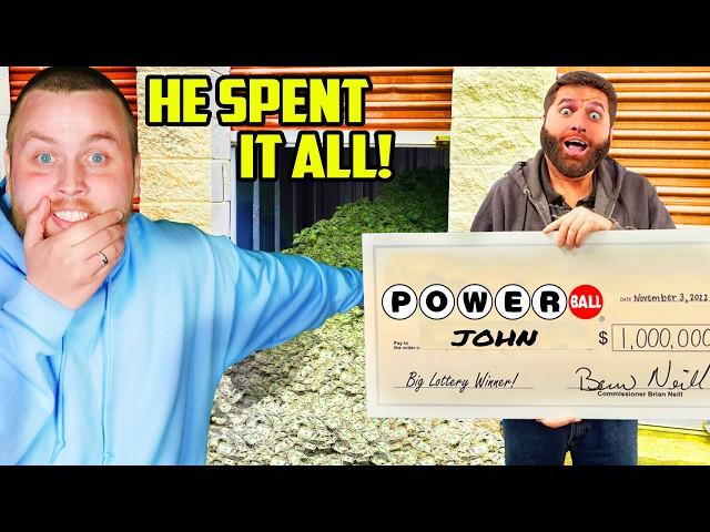 He Hit The LOTTERY And Blew It All! I Bought His Storage Unit FULL OF MONEY