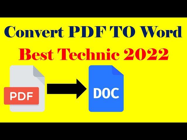 Convert pdf to word Without Any Software Best Technic