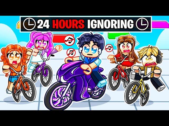 Andy IGNORES EVERYONE For 24 Hours In Roblox BIKE OBBY!