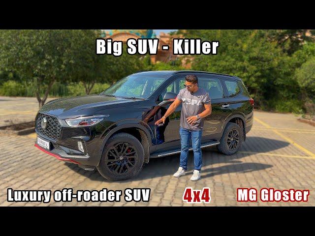 Big Luxury SUV 7 seater with twin turbo and 2000cc diesel engine | MG Gloster black storm review