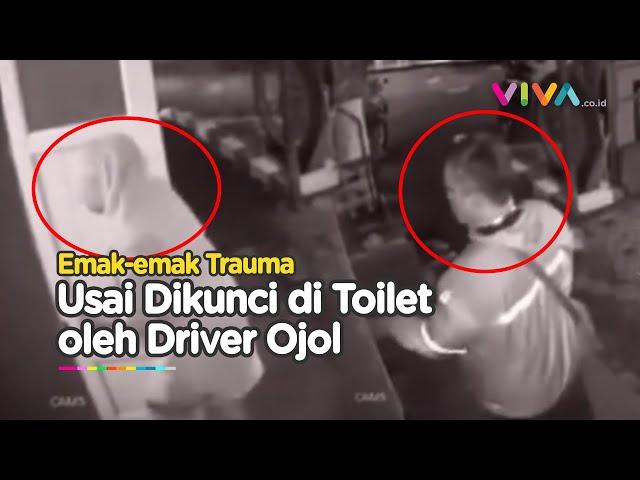 CCTV Driver Ojol 'Usil' Kunci Ibu-ibu di Toilet SPBU Malang