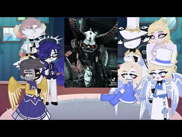 Hazbin Hotel Angels react to doom slayer as new god | Lucifer | Charlie | Gacha life 2 |