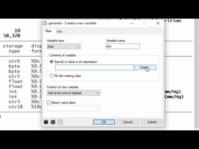 Data management: How to create a new variable that is calculated from other variables