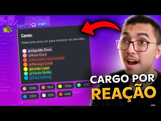 Como fazer CARGO POR REAÇÃO no Discord - Tutorial Registro Carl Bot