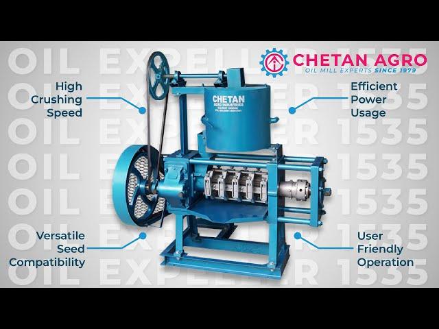 Oil Expeller 1535 | Groundnut Oil Mill | 1 Ton per Day | +91-9328041663 | Chetan Agro Industries