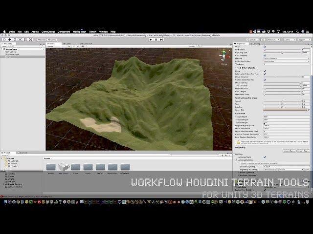 Workflow Houdini FX Terrain Tools for UNITY 3D Terrains (engl)