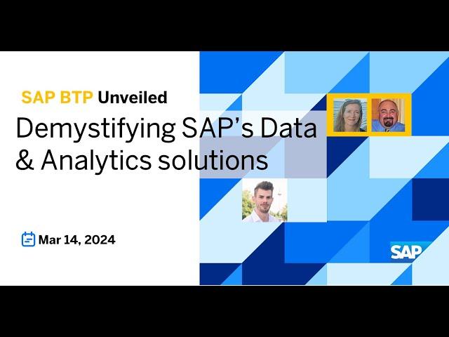 Demystifying SAP’s Data & Analytics solutions 