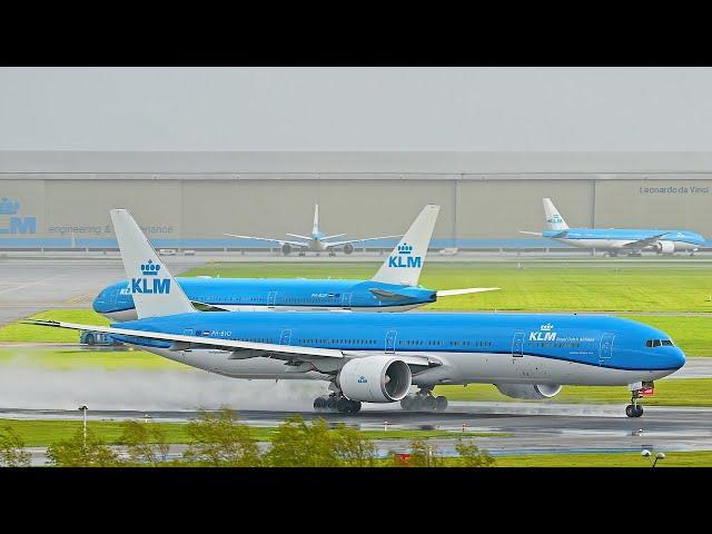 [4K] 2+ Hours of Boeing 777 PlaneSpotting - 170 Landings and Takeoffs at Schiphol Airport ️