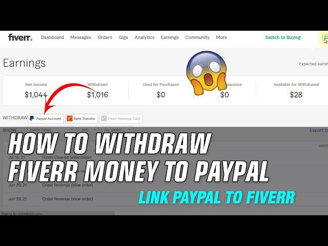 How To Withdraw Fiverr Money To Paypal Account