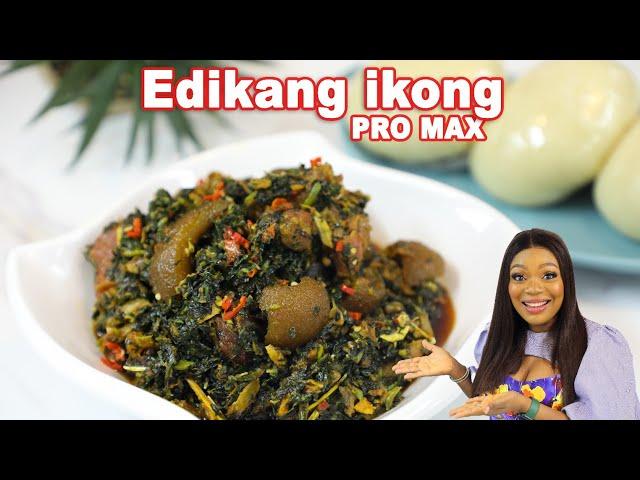 HOW TO MAKE VEGETABLE SOUP WITH UGU AND WATERLEAF | EDIKANG IKONG SOUP + POUNDED YAM WITH SYINIX