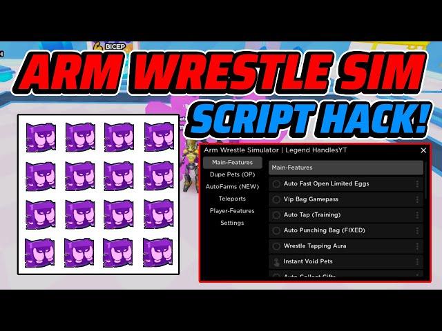 Arm Wrestle Simulator Script GUI / Hack (DUPE, INFINITE WIN, AND MORE) *PASTEBIN*