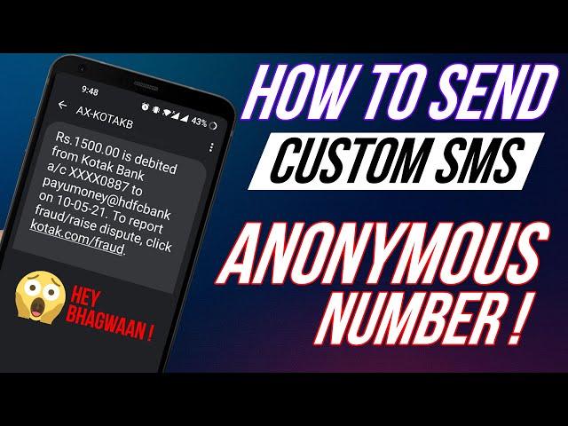 How to Send Custom SMS without showing number | Send SMS with Fake Number without any App 2021