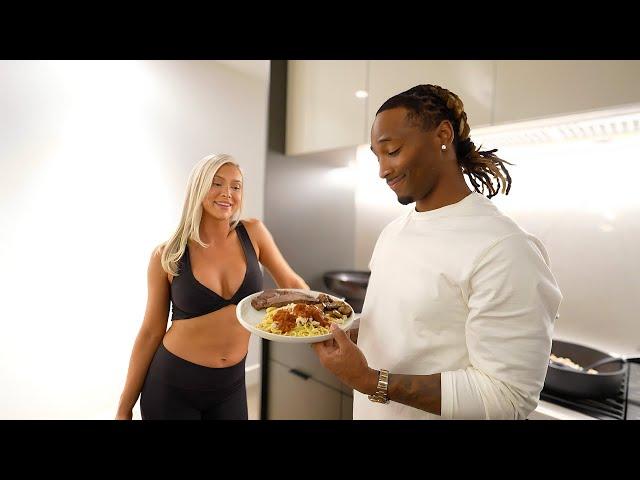 FEEDING MY STARVING FIANCE (COOKING HIS FAVORITE MEAL)