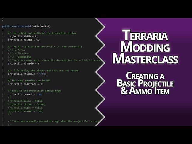 BASIC PROJECTILE & RECIPES - LESSON 05 - TERRARIA MODDING MASTER CLASS