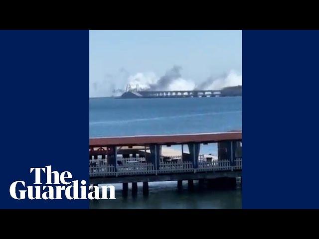 Crimea bridge shrouded in white smoke after Ukraine fires missiles