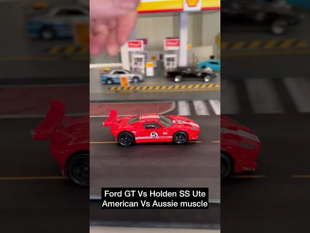 Holden SS ute Vs Ford GT in an epic hot wheels showdown  #hotwheels #racing #hotwheelscollector