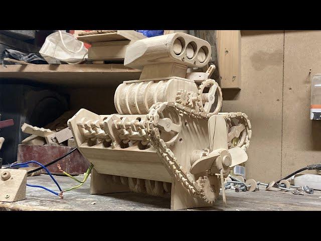 Ultra Realistic Wooden V8 Engine Model (Hot rod project)