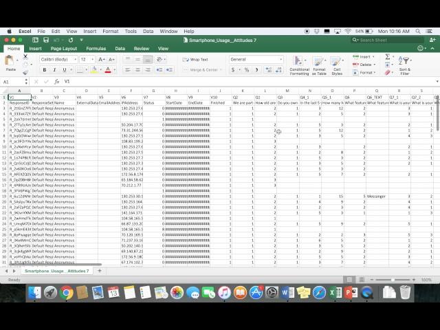 Downloading Qualtrics Data in Excel