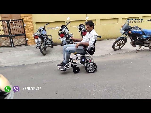 Mobility Kart | Indian Lightweight Compact | Folding Power Wheelchair | Ramp Demonstration